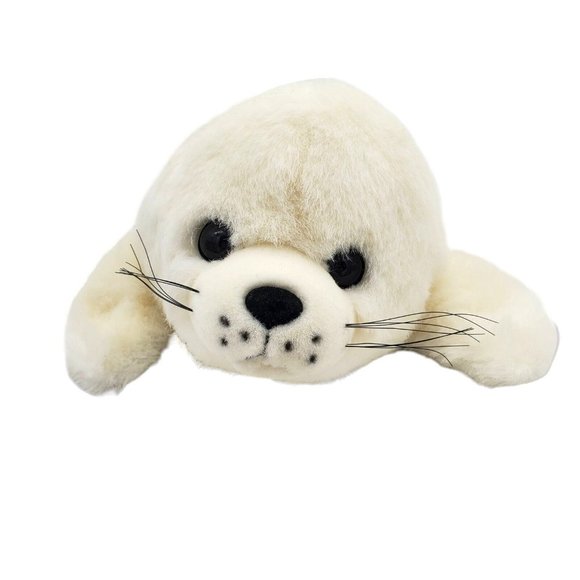 Fiesta Baby Harp Seal‎ Plush Stuffed Animal White 14" Artic Sealife Big Eyes Toy - Picture 3 of 5